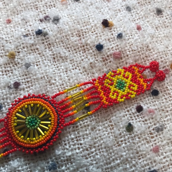 Handmade Woven Beaded Bracelet - Picture 3 of 12